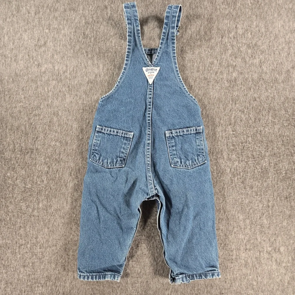 Vintage‎ OshKosh B'Gosh Overalls Kids 24M Blue Denim Vestbak USA Cotton